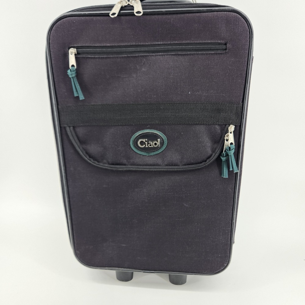 Ciao Black 22 Inch Rolling Carry On Suitcase Upright Luggage Telescoping‎ Handle